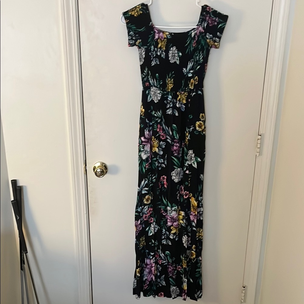Bohemian Floral Off-Shoulder Maxi — Band of Gypsies, Size XS